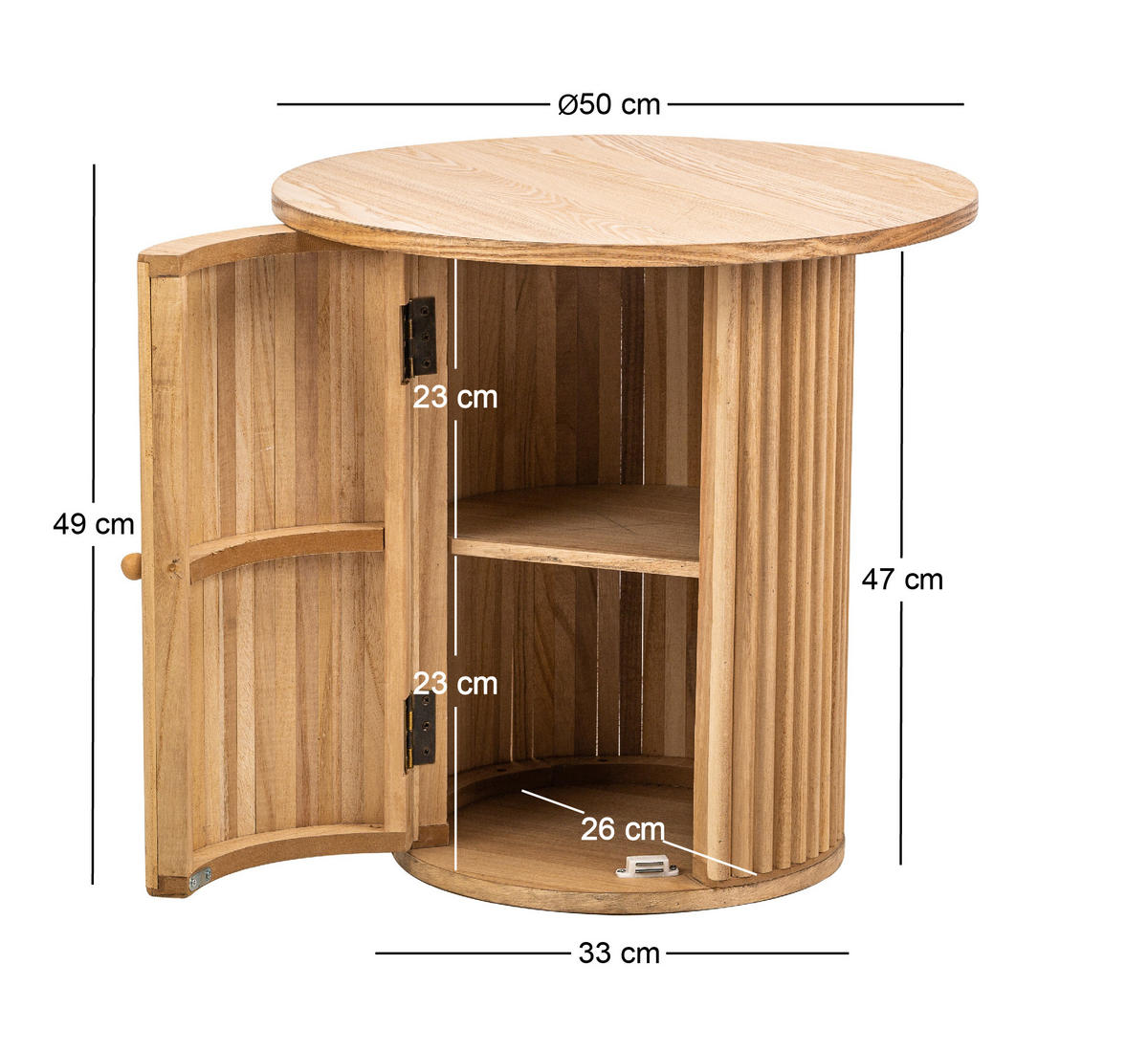 BEISTELLTISCH Rund Schwarz 50 x 50 x 49 cm - Schwarz, Holz (50/50/49cm) - Nordlys