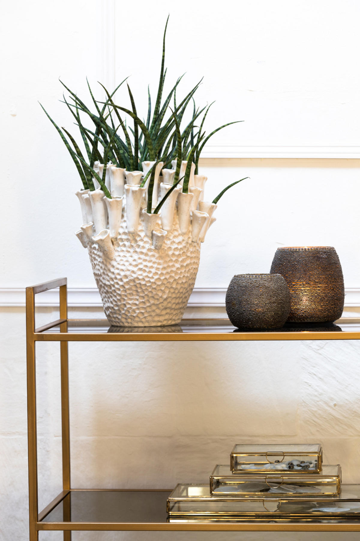VASE Kyral Weiß 27,5/27,5/27,5 cm - Weiß, Keramik (27.5cm) - Light & Living
