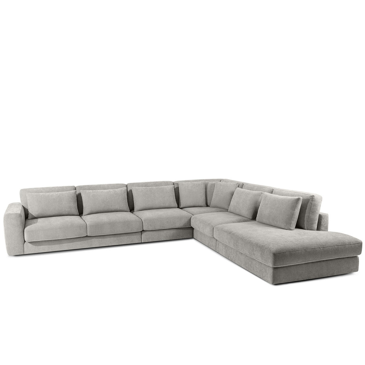 ECKSOFA XL rechts VERUS - Hellgrau, Holz/Holzwerkstoff (377/328cm) - KONSIMO®