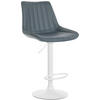 BARHOCKER RIO Grau Kunstleder Weiß - Grau, Leder/Metall (49.5/91/50cm) - DELUKE