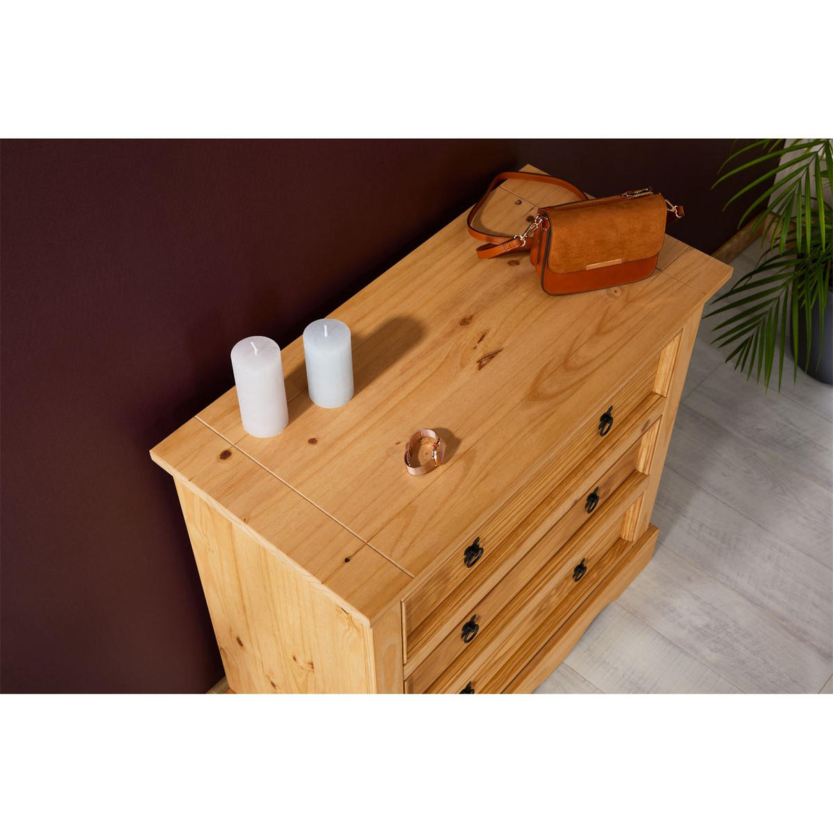 KOMMODE TEQUILA - Braun, Holz (88/86/44cm) - IDIMEX