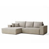 ECKSOFA MIT SCHLAFFUNKTION Maze Beige Webstoff - Beige/Schwarz, Holz/Holzwerkstoff (294/185cm) - Maison de Reve