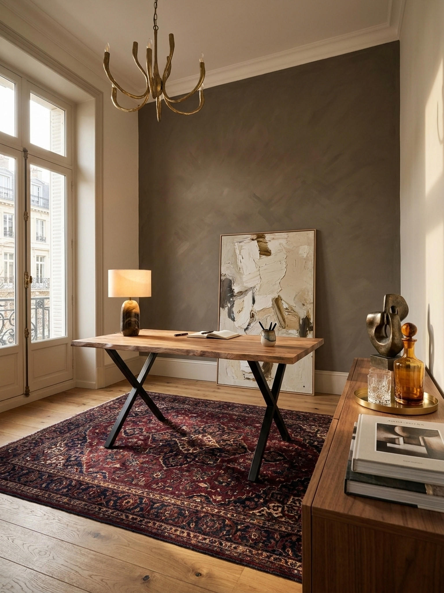 SCHREIBTISCH Massivholz Baumkante X-Gestell, Akazie 180x90x76 cm - Schwarz/Akaziefarben, Holz/Metall (180/90/76cm) - KADIMA DESIGN