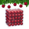 100XWEIHNACHTSKUGELN - Rot, Kunststoff (6/7/6cm) - Relaxdays