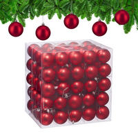 100XWEIHNACHTSKUGELN - Rot, Kunststoff (6/7/6cm) - Relaxdays