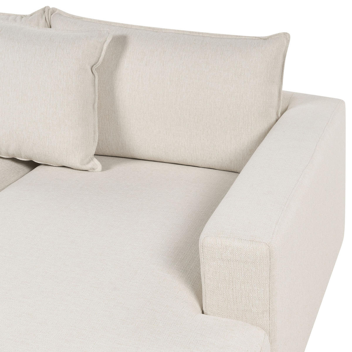 5-SITZER WOHNLANDSCHAFT U-förmig hellbeige Lilviken - Creme/Schwarz, Textil (359/57/194cm) - Beliani