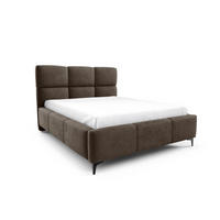 POLSTERBETT SENTO, 180x200 cm, Doppelbett mit Bettkasten, Velourstoff, Frabe: Braun - Braun, Holz/Textil (180/200cm)