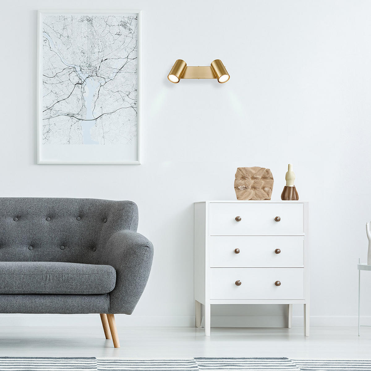 DECKENLEUCHTE Metall Gold 2-Flammig - Goldfarben, Metall (26/6/13cm) - Globo Lighting