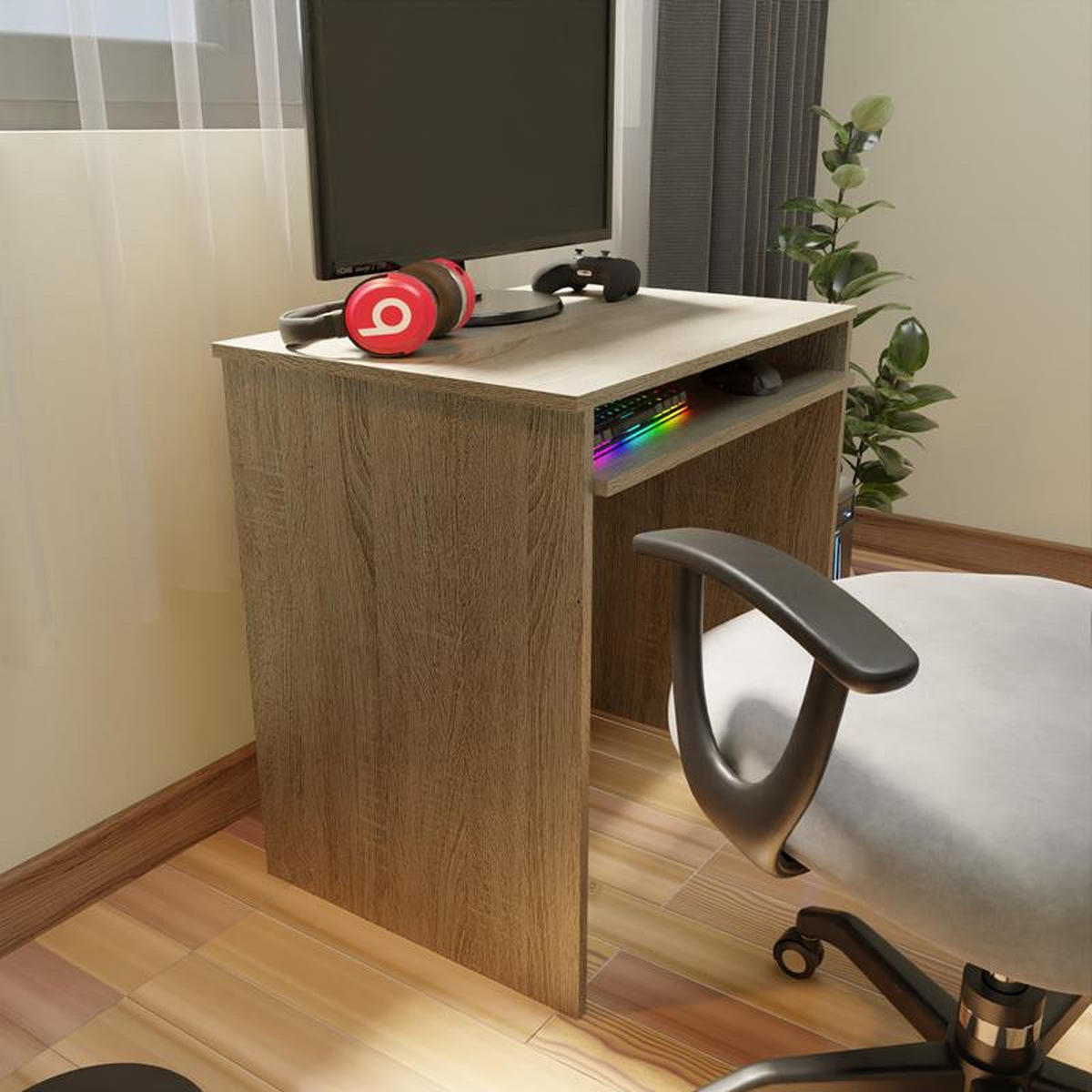 SCHREIBTISCH EX3 ausziehbar Sonoma Eiche 70/51/76 cm - Sonoma Eiche, Holzwerkstoff (51/70/76cm) - Matkam Möbel