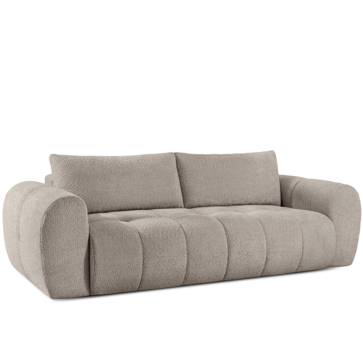 EINZELSOFA LIRA, Grau, Bouclé - Grau, Holz/Holzwerkstoff (256/84/112cm) - KONSIMO®