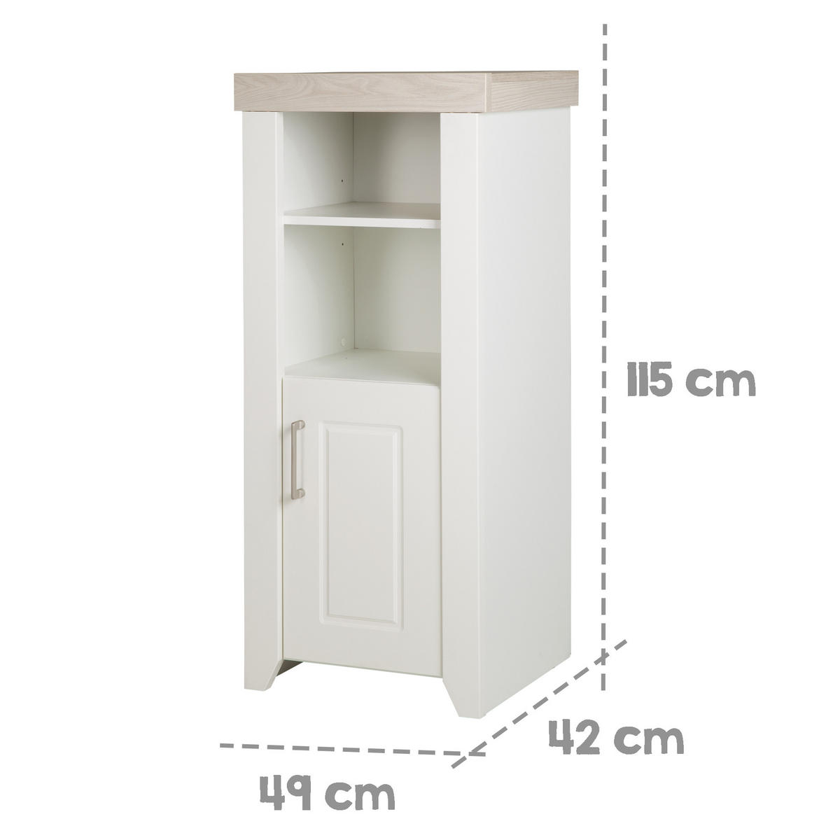 STANDREGAL Felicia - Weiß, Holzwerkstoff (49/115/42cm) - Roba
