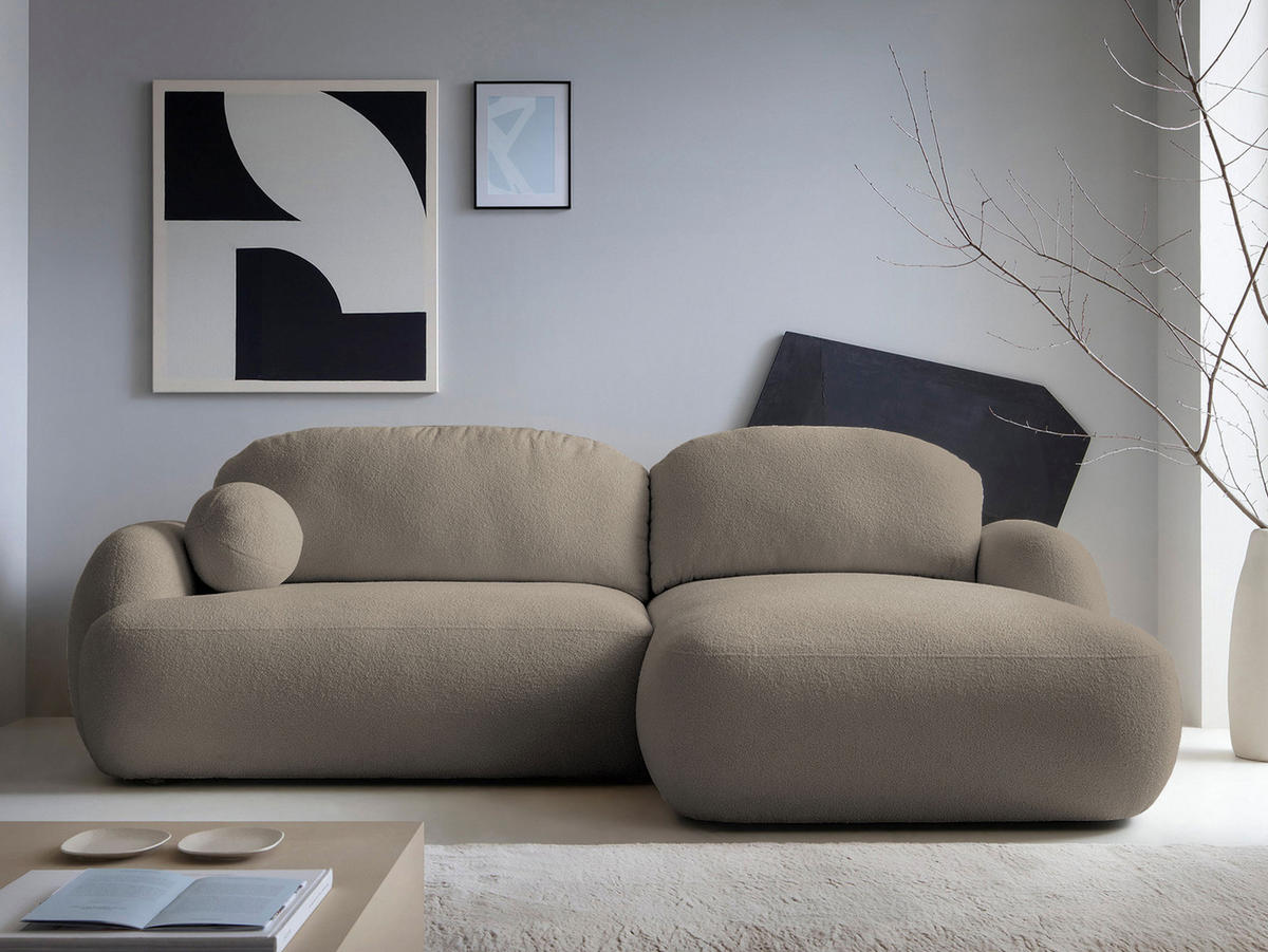 ECKSOFA Mayo, Seite: Rechts - Hellbraun/Schwarz, Holz/Kunststoff (275/175cm) - MIRJAN24