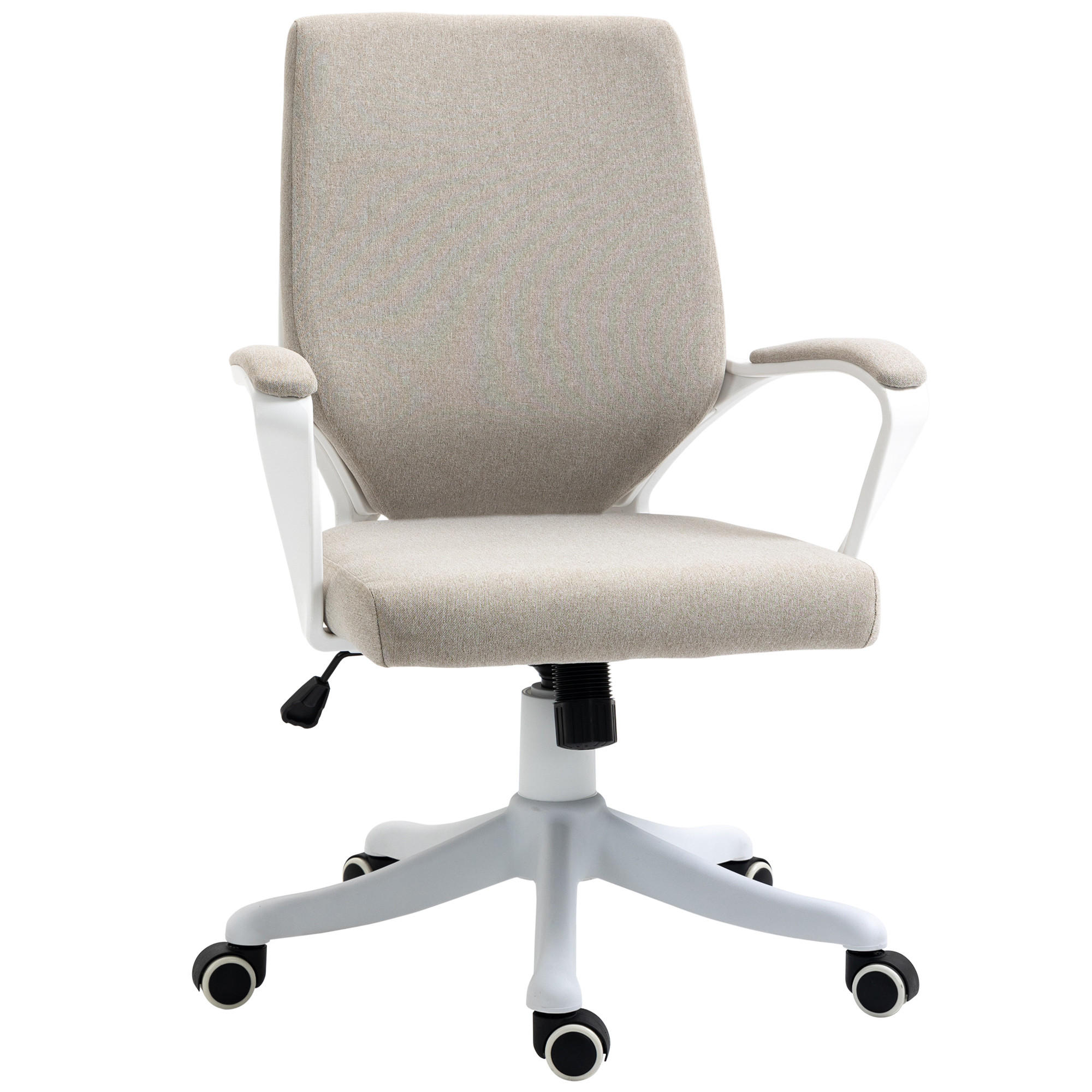 BÜROSTUHL, Polyester, Nylon, Beige+Weiß - Sandfarben, Kunststoff (69/100/62cm) - Vinsetto