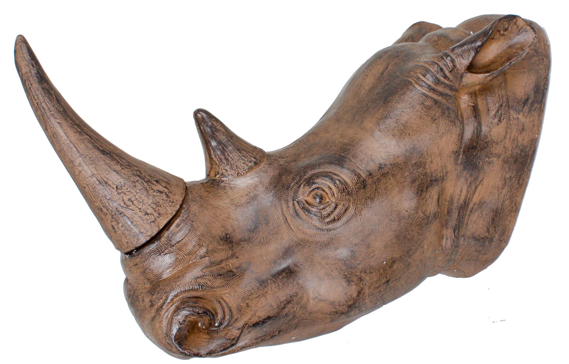 DEKO-GEWEIH Nashorn Antik-braun 28x61x52cm - Braun, Kunststoff (61/28/52cm) - DELUKE