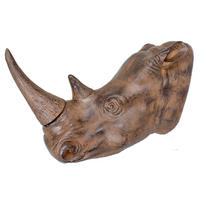 DEKO-GEWEIH Nashorn Antik-braun 28x61x52cm - Braun, Kunststoff (61/28/52cm) - DELUKE