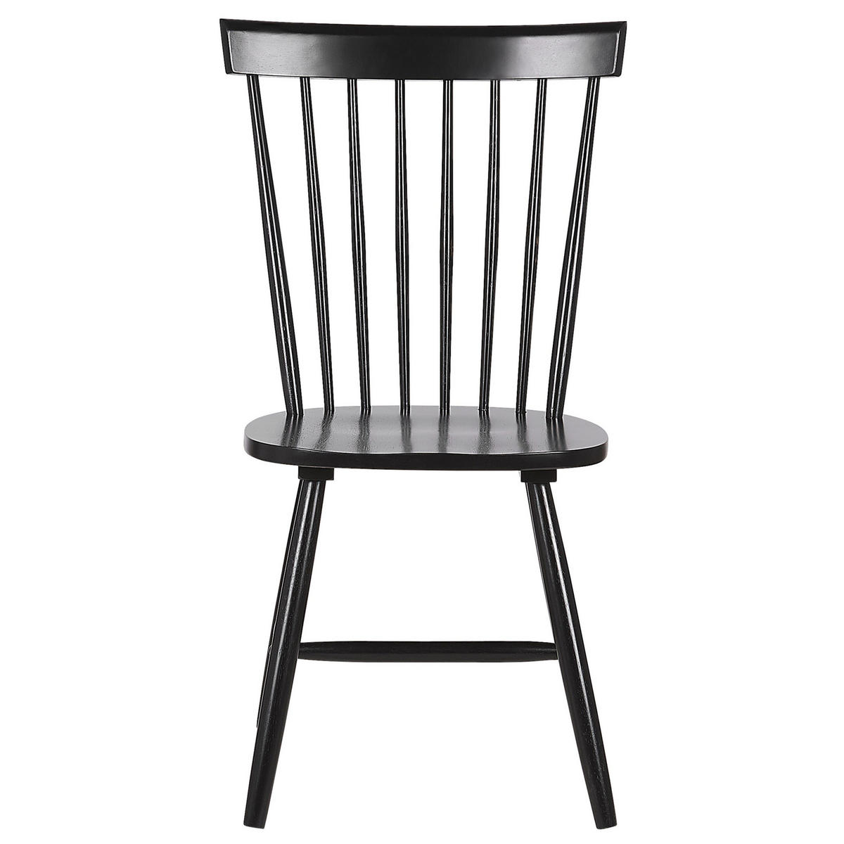 ESSZIMMERSTUHL 2er-Set Gummibaumholz Schwarz Burges - Schwarz, Holz (51/92/43cm) - Beliani