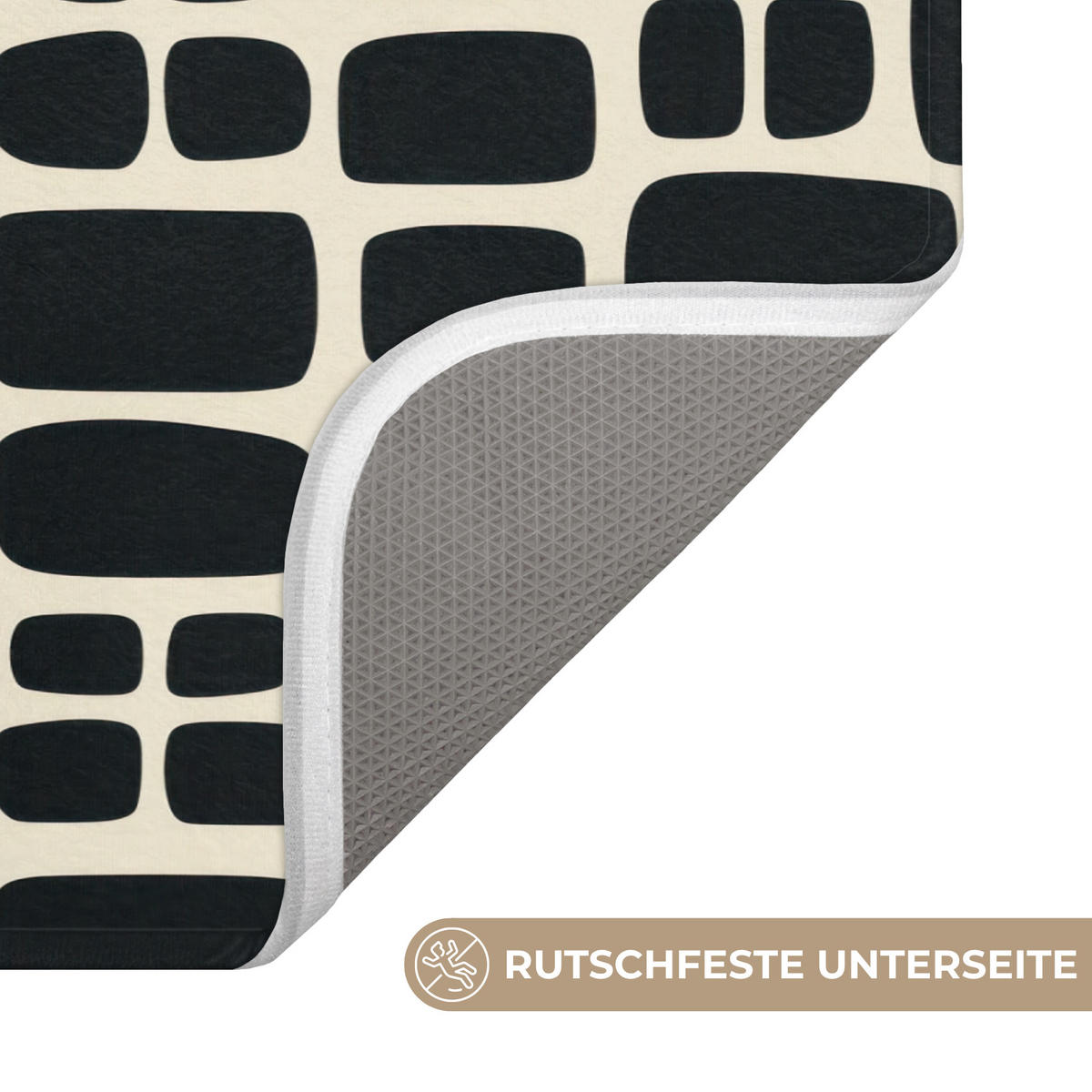 KOUPELNOVÁ PŘEDLOŽKA Moderní - organické - černé 60x40 cm - antracitová, textil/plast (60/40cm)
