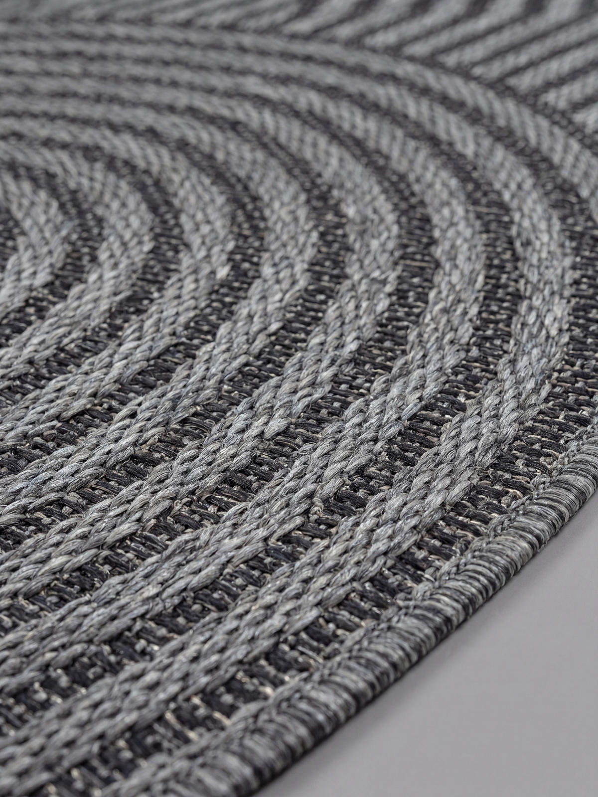 FLACHWEBTEPPICH Geometrisch BORNO Polypropylen Anthrazit 240 x 340 cm - Anthrazit, Textil (240/340cm) - KADIMA DESIGN
