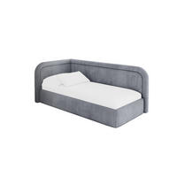 EINZELLBETT Jugendbett mit Bettkasten, Rechts - JOVY 100x200 Grau - Blaugrau, Holzwerkstoff/Textil (100/200cm) - ALTDECOR