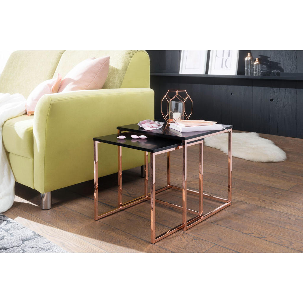Thumbnail - Kadima Design Couchtisch, Bronze, Holz, Quadratisch,Quadratisch, Stativgestell, 40x42x40 cm, Wohnzimmer, Wohnzimmertisch...