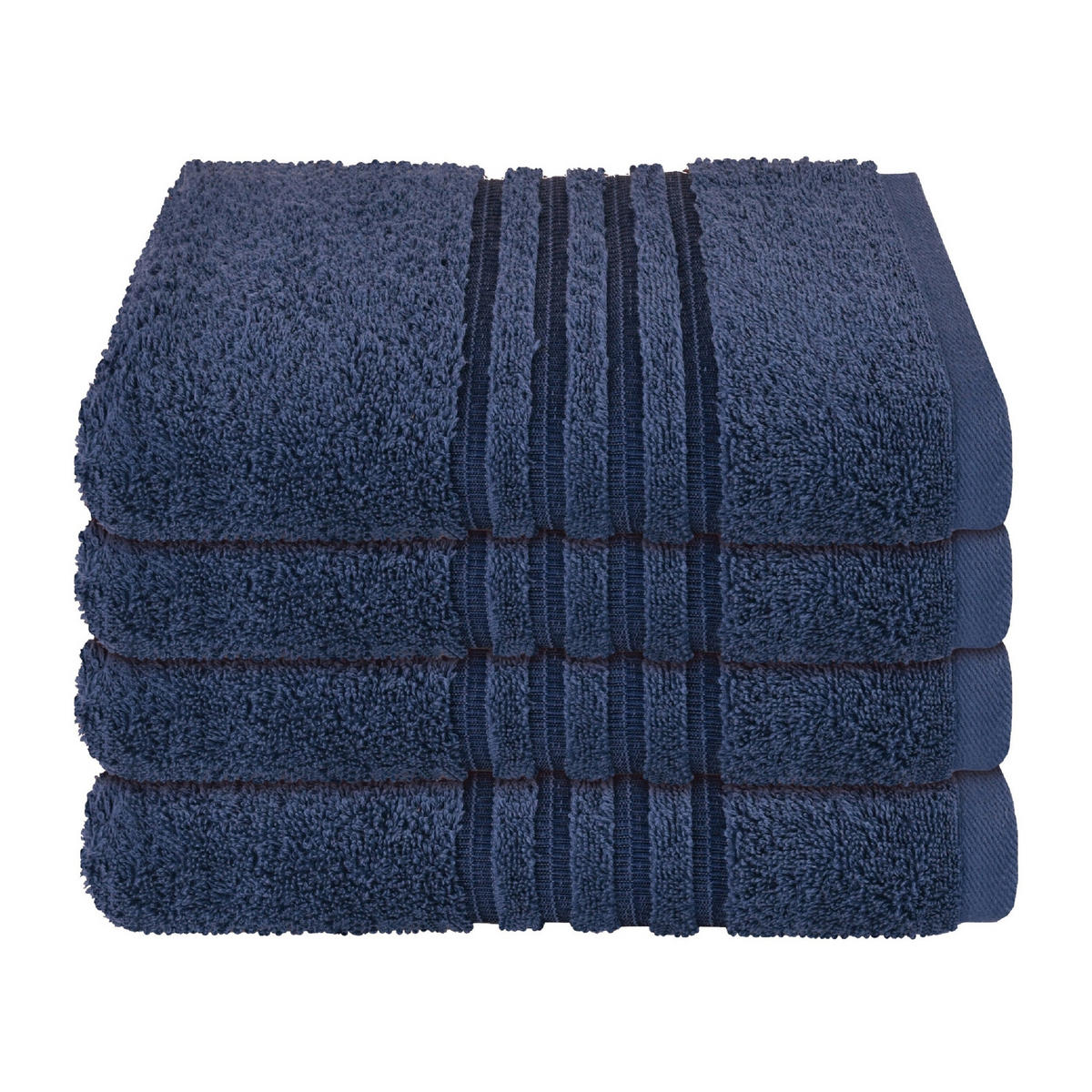HANDTUCHSET Milano - 4-teilig - 50 x 100 cm - Dunkelblau - Dunkelblau, Textil (50/100cm) - SCHIESSER