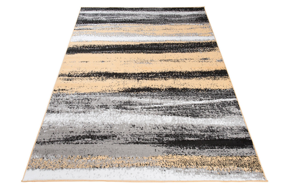 TEPPICH MAYA Gelb Meliert Streifen Verwischt 160/220 cm - Gelb, Textil (160/220cm) - Tapiso