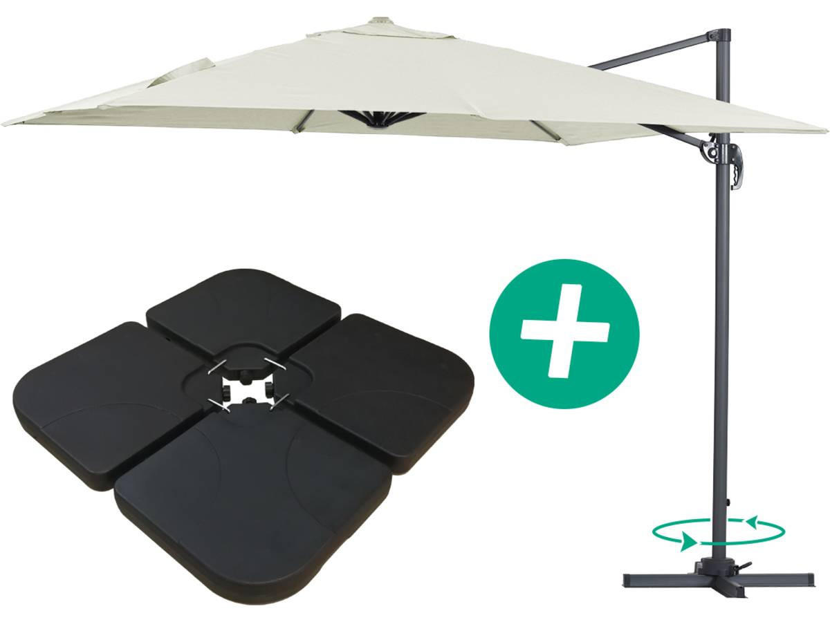 SONNENSCHIRM sun 3 Ekru - Beige, Metall (300/300cm) - Habitat Garten