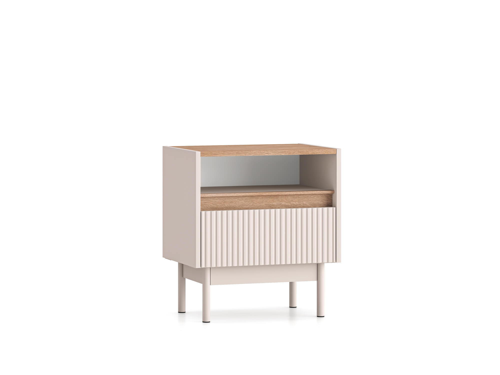 NACHTTISCH DUNEA Beige 50x35x55 cm - Beige, Holzwerkstoff (50/55/35cm) - FURNLUX