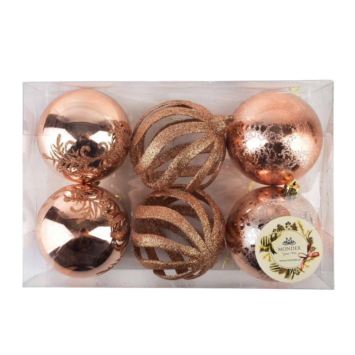 WEIHNACHTSKUGEL-SET Santa Lila 6-tlg Rot 8cm Kunststoff - Kupferfarben, Kunststoff (10/25/30cm) - Mondex