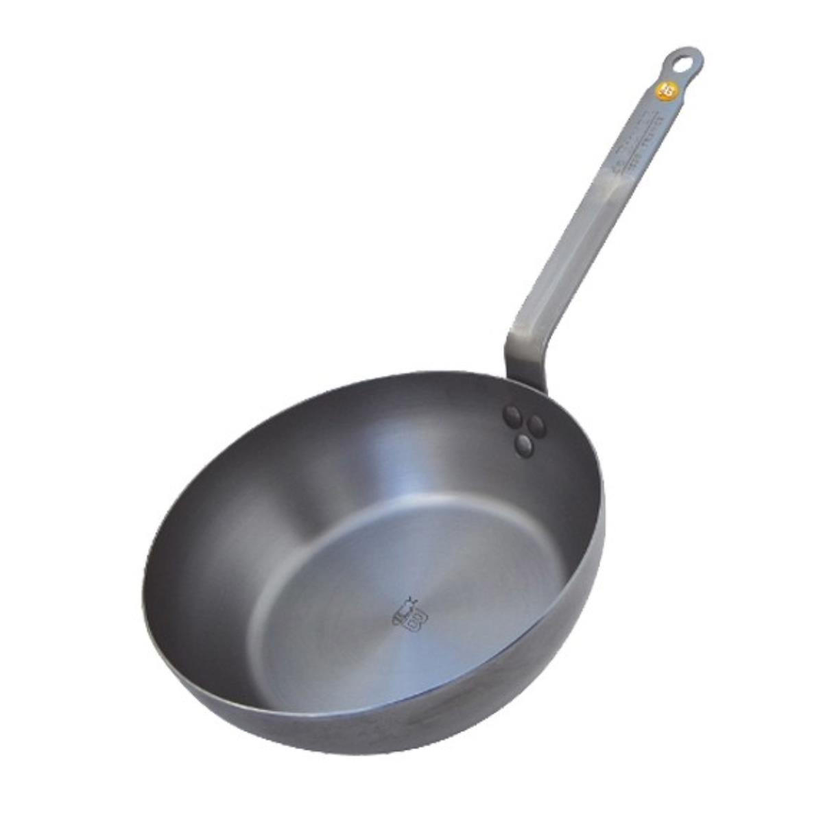 KASSEROLLE Bratpfanne Mineral B - ø 32 cm / 5.5 Liter - ohne Antihaftbeschichtung - Silberfarben, Metall (32cm) - De Buyer