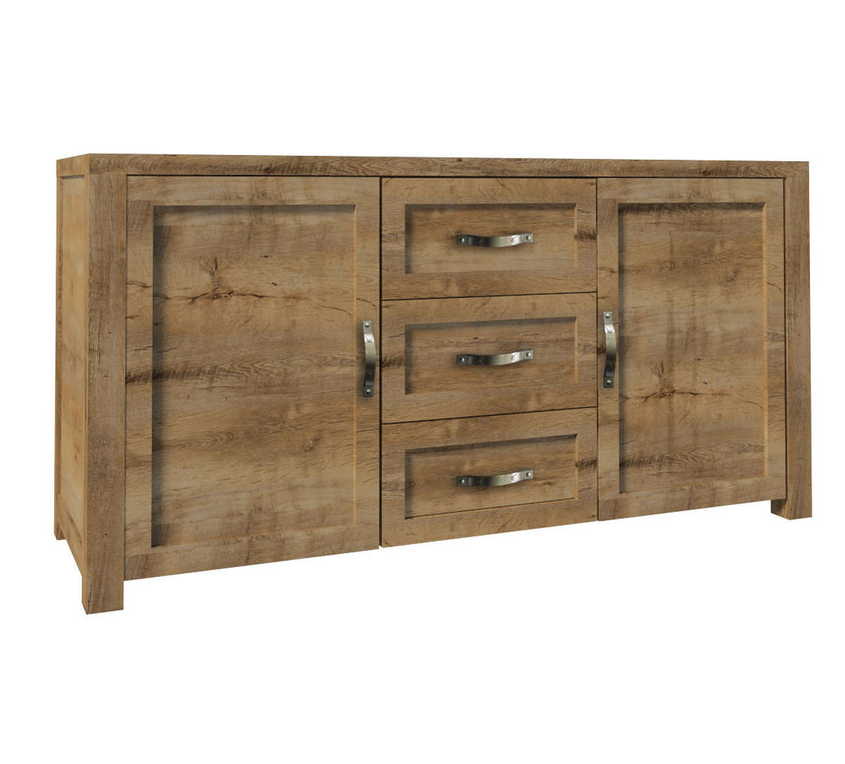 SIDEBOARD Nevada Eiche Lefkas 164 / 44 / 85cm - Eichefarben, Holz/Holzwerkstoff (164/85/44cm) - Feldmann-Wohnen