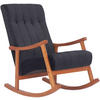 SCHAUKELSTUHL Samt Walnuss/Schwarz - Walnussfarben/Schwarz, Holz/Textil (62/98/92cm) - CLP