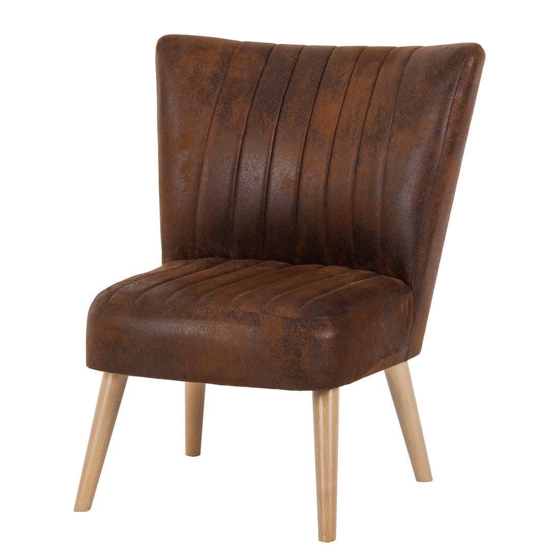 SESSEL - Antiklederlook, Braun - Braun, Textil (68/80/71cm) - home24