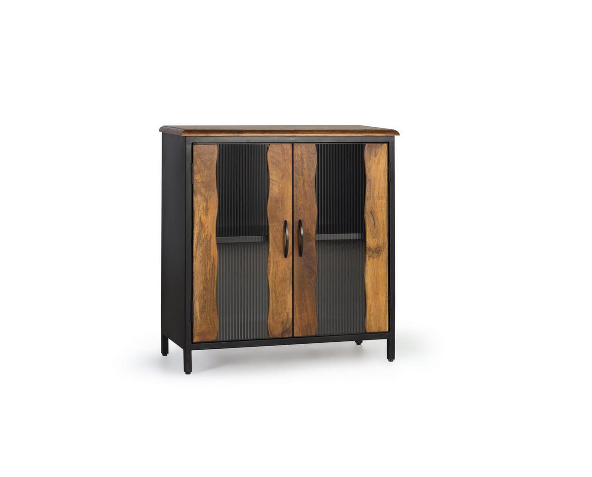 SIDEBOARD aus Mangoholz und schwarzem Metall - Schwarz, Holz (37/90/87cm) - Giner y Colomer