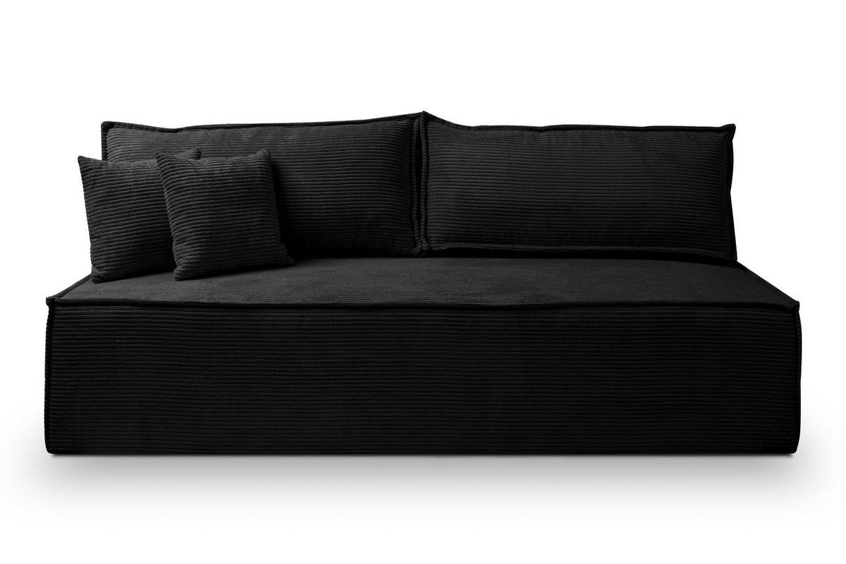 SCHLAFSOFA TIMO, Sofa mit Schlaffunktion und Bettkasten, Farbe: Schwarz, Cordstoff - Schwarz, Textil (200/80/93cm) - VENASI MÖBEL