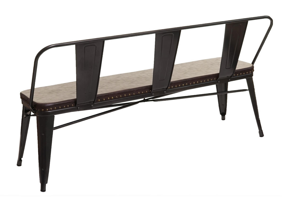 3ER-SITZBANK Schwarz, Braun - Schwarz/Braun, Metall (153/80/56cm) - MCW