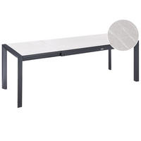 ZAHRADNÍ STŮL Vysunovací 160/220-90 cm Béžový Binasco - béžová, plast (160/90/75cm) - Beliani