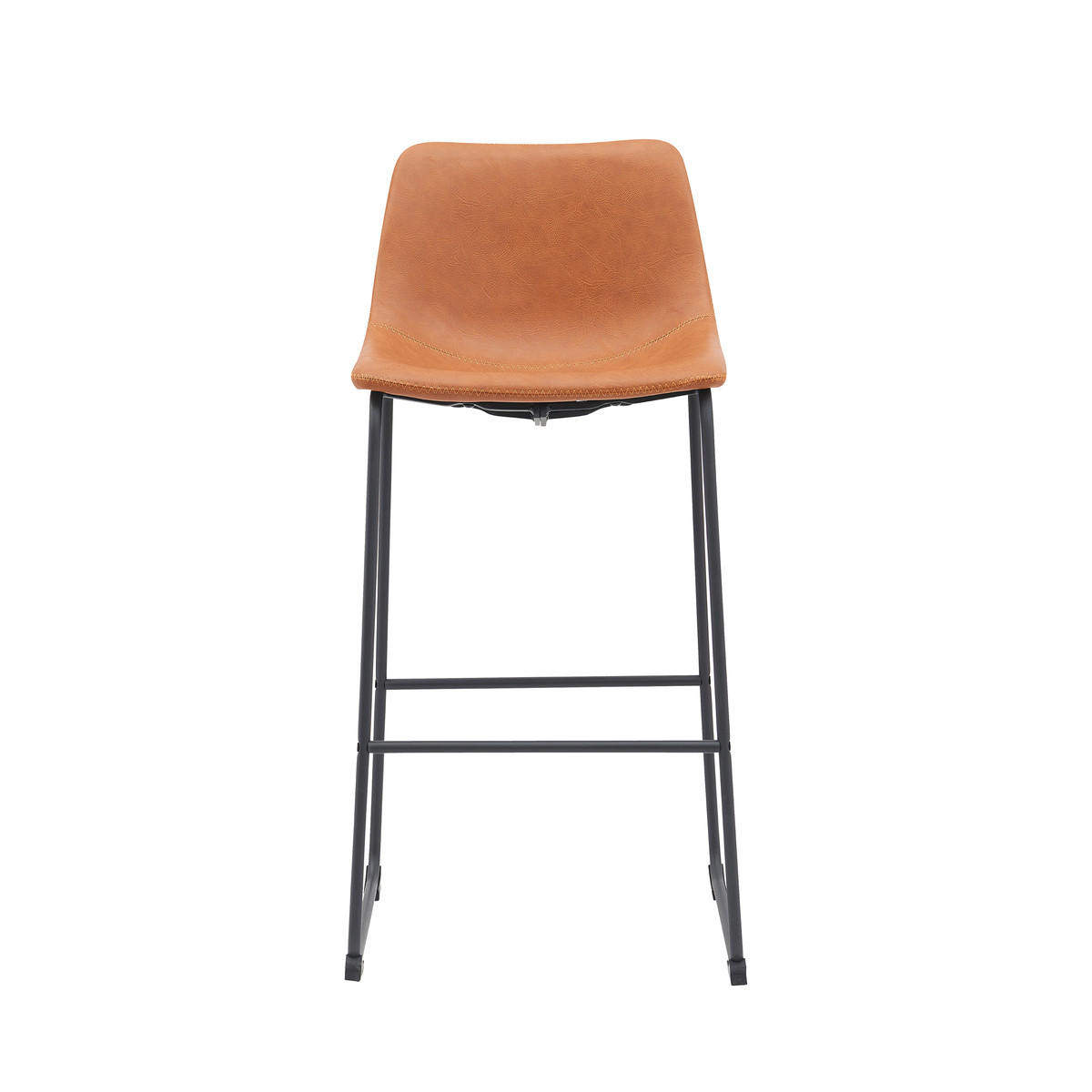 BARHOCKER Risto Braun 56/47/102 cm 2er-Set - Orange, Textil (47/102/56cm) - LABEL51