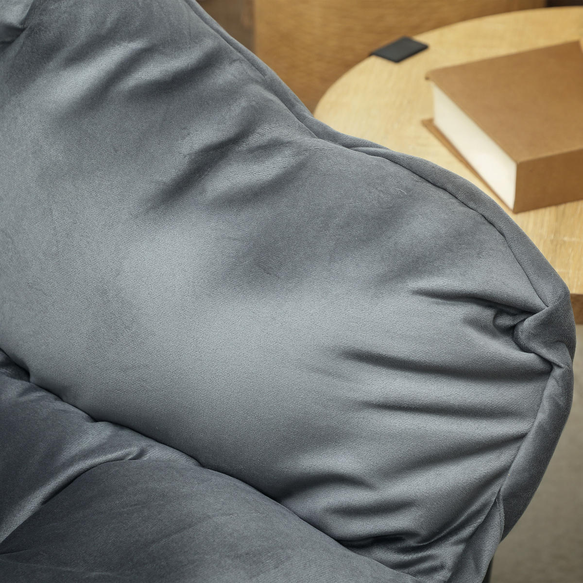 SESSEL mit Seitentasche, Grau - Grau, Textil (80/100/78cm) - HOMCOM