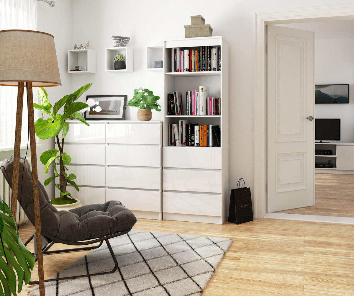 MEHRZWECKSCHRANK Weiß 60x180x35 cm - Weiß, Holzwerkstoff (60/180/35cm) - Akord