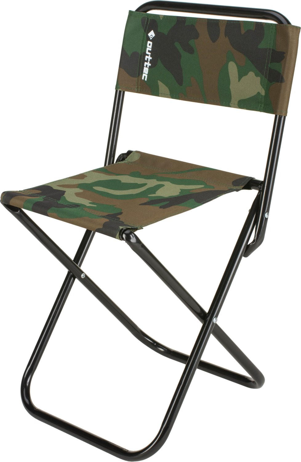 KLAPPSTUHL bis 100 kg - Dunkelgrün/Braun, Textil/Metall (35/58/35cm) - Outtec