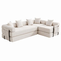 ECKSOFA Cord Beige mit Stauraum - Beige, Textil/Metall (270/180cm) - WISHDOR