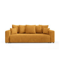SCHLAFSOFA mit Bettkasten Gelb - Orange, Textil (247/88/93cm) - Furnisell
