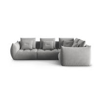 ECKSOFA modular rechts Bloom aus Samt grau 3 Sitzplätze - Grau, Textil (216/316cm) - Micadoni