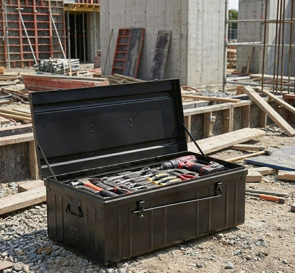 TRANSPORTKISTE aus Stahl Geldo 37 x 90 x 50 cm 166,5 Liter Anthrazit - Anthrazit, Metall (90/37/50cm) - PROREGAL