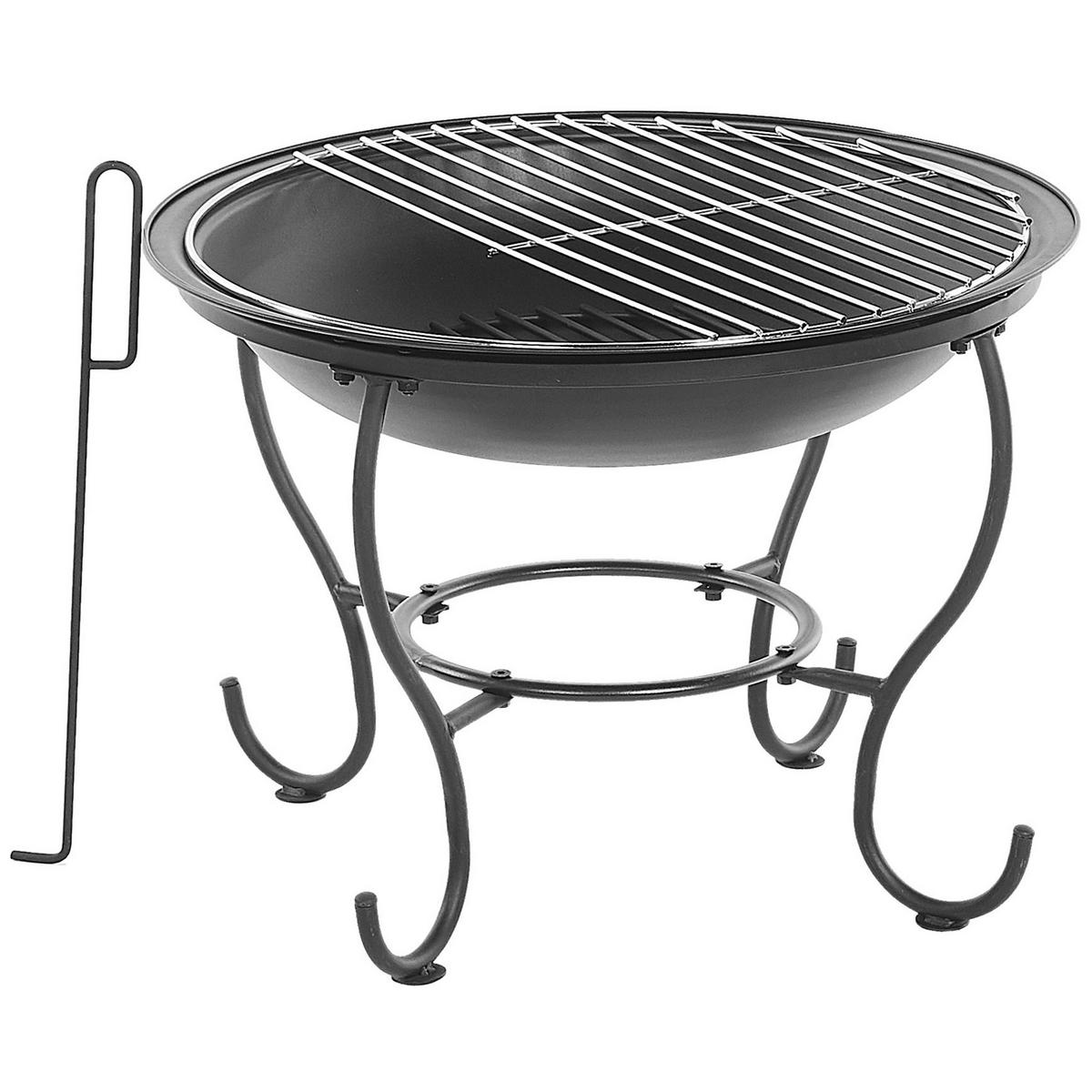 FEUERSTELLE Stahl schwarz rund mit Schutzhaube Negara - Schwarz, Metall (51/54/51cm)