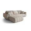 ECKSOFA TOKYO PREMIUM mit Schlaffunktion, Stoff WIND, Beige, Links - Beige, Holz (280/190cm) - Kaiser Möbel