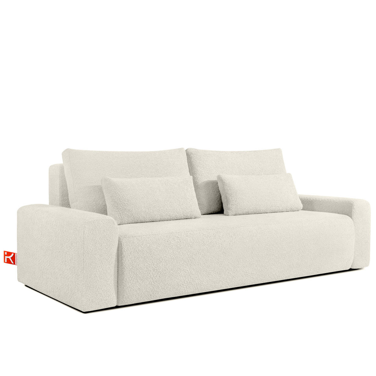 3-SITZER SCHLAFSOFA MOLLIS, Bouclé, Weiß - Weiß, Holz/Holzwerkstoff (250/93/108cm) - KONSIMO®