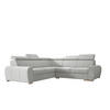 ECKSOFA APOLLO KN09, Eckcouch in L-Form mit Schlaffunktion, Farbe: Hellgrau, Velourstoff, Ottomane Links - Hellgrau, Textil (255/255cm) - O-Sofa