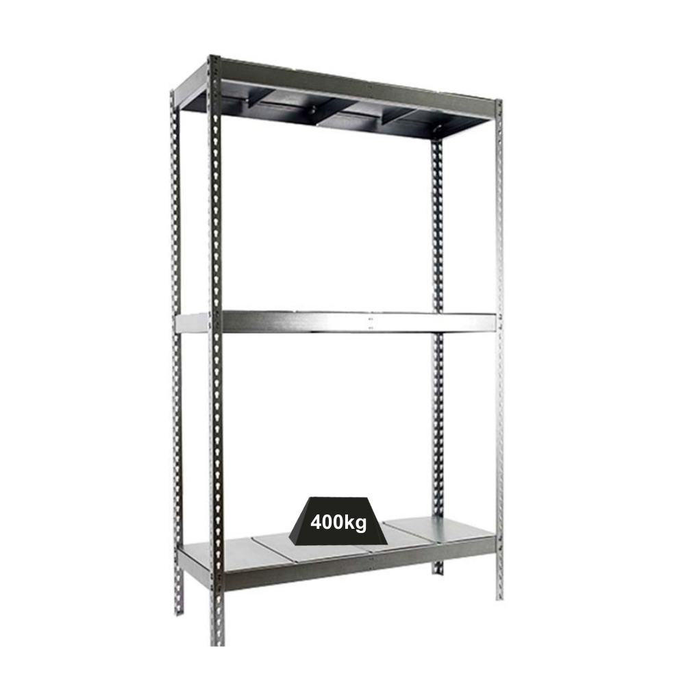 SCHWERLASTREGAL MID METAL YETI THREE | HxBxT 150x150x60cm | Fachlast 400kg | Verzinkt - Silberfarben, Metall (150/150/60cm) - PROREGAL